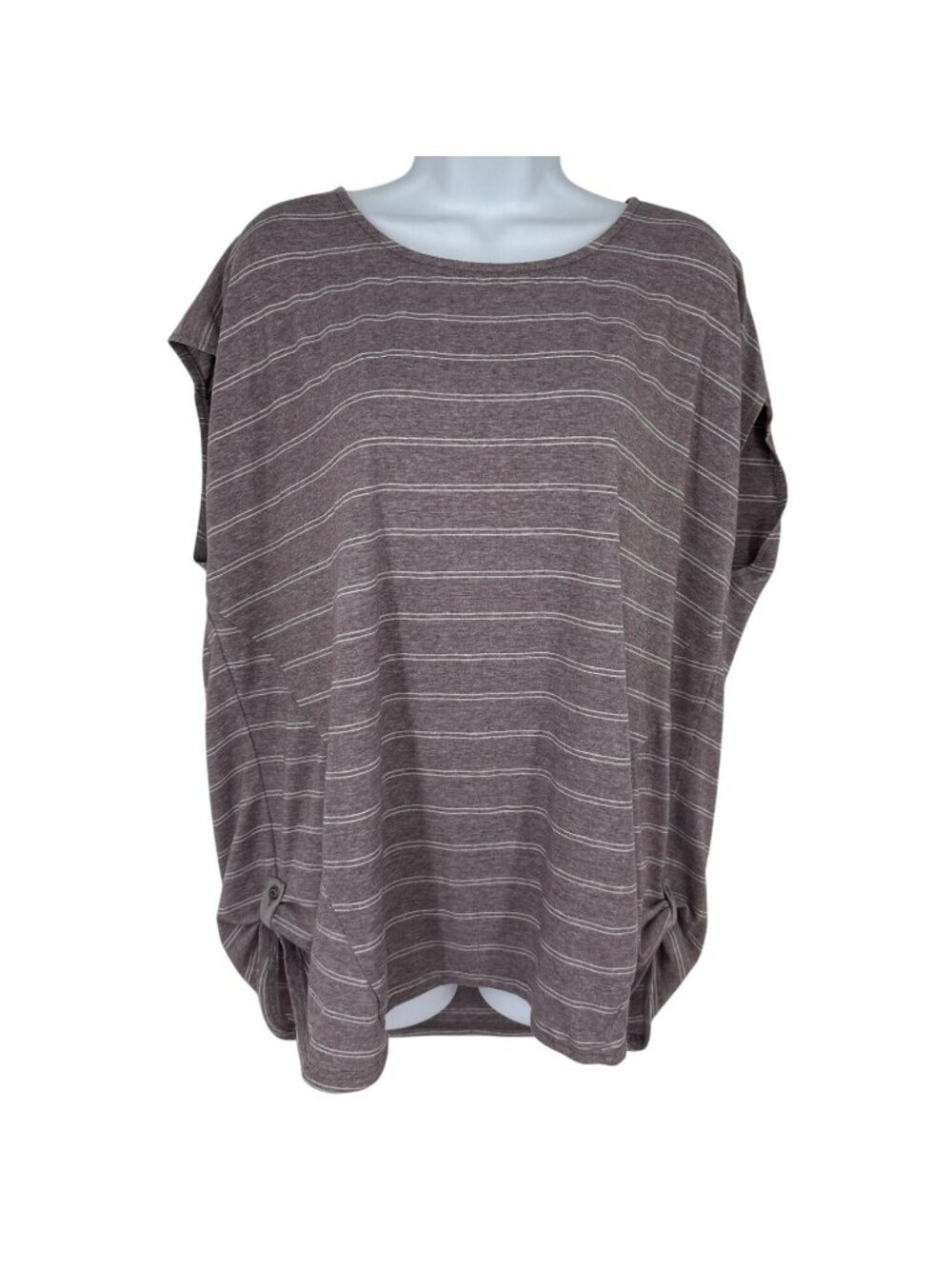 Kuhl Cap Sleeve Striped Knit Top Loose Fit Round Neck Women's Top Size 3X